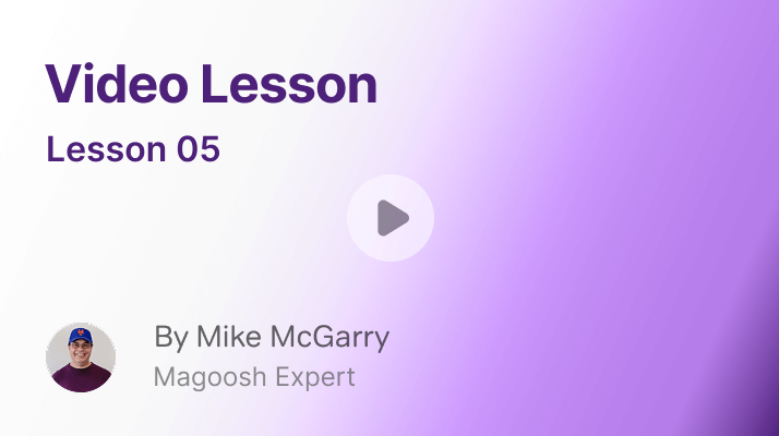Thumbnail of lesson video with a play button