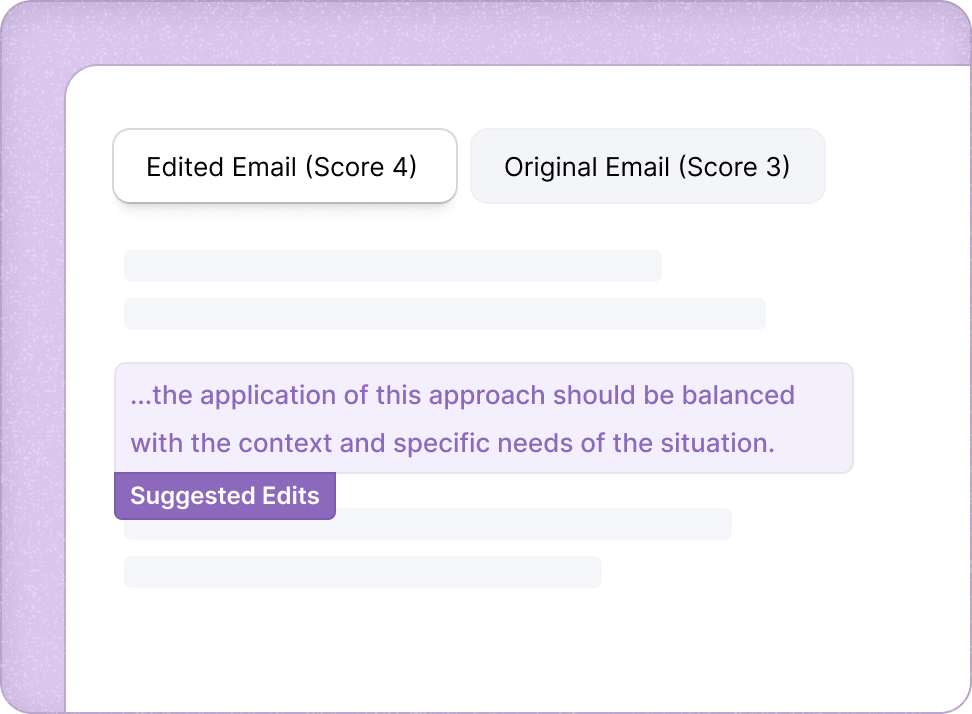 Examples of AI detailed writing grading