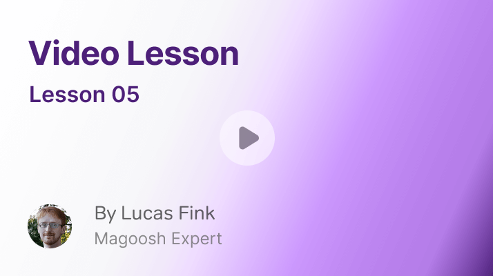 Thumbnail of lesson video with a play button
